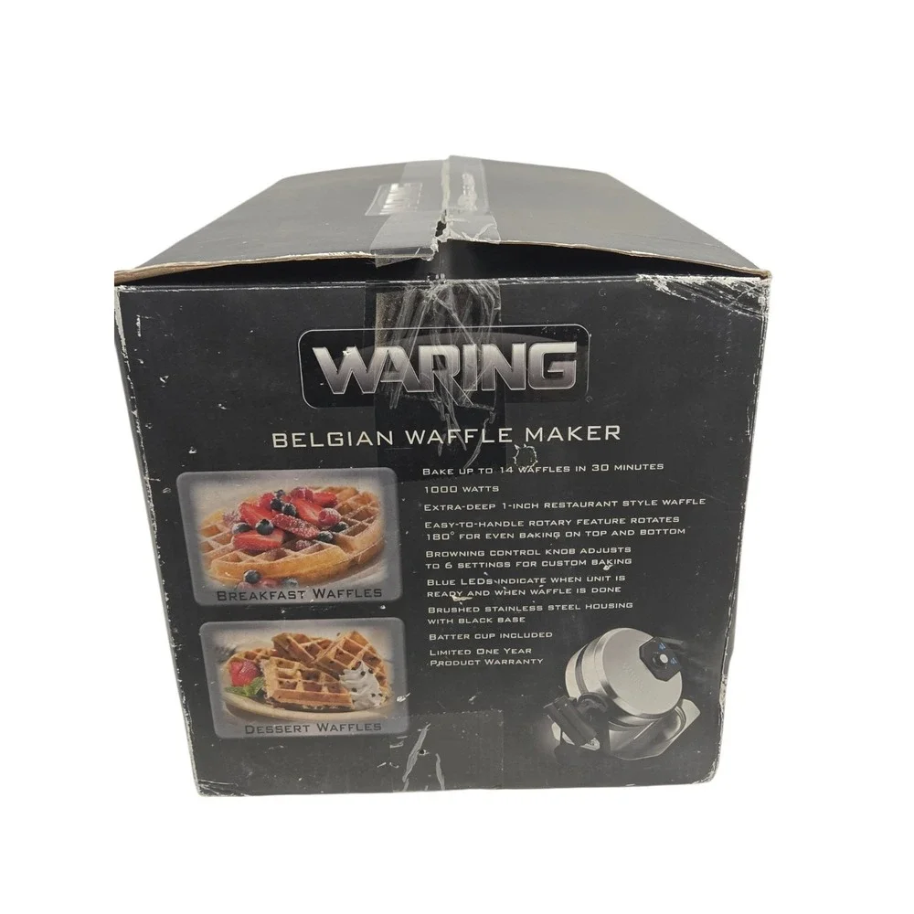 Waring Belgian Waffle Maker WMK200 Stainless Steel New